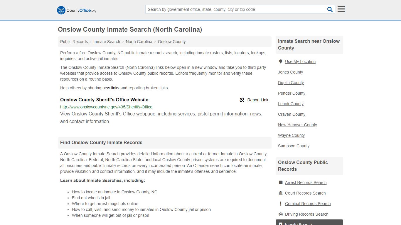Inmate Search - Onslow County, NC (Inmate Rosters & Locators)