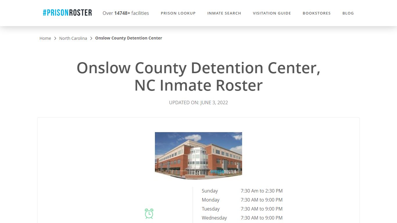 Onslow County Detention Center, NC Inmate Roster